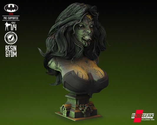 Wonder Woman Zombie Bust