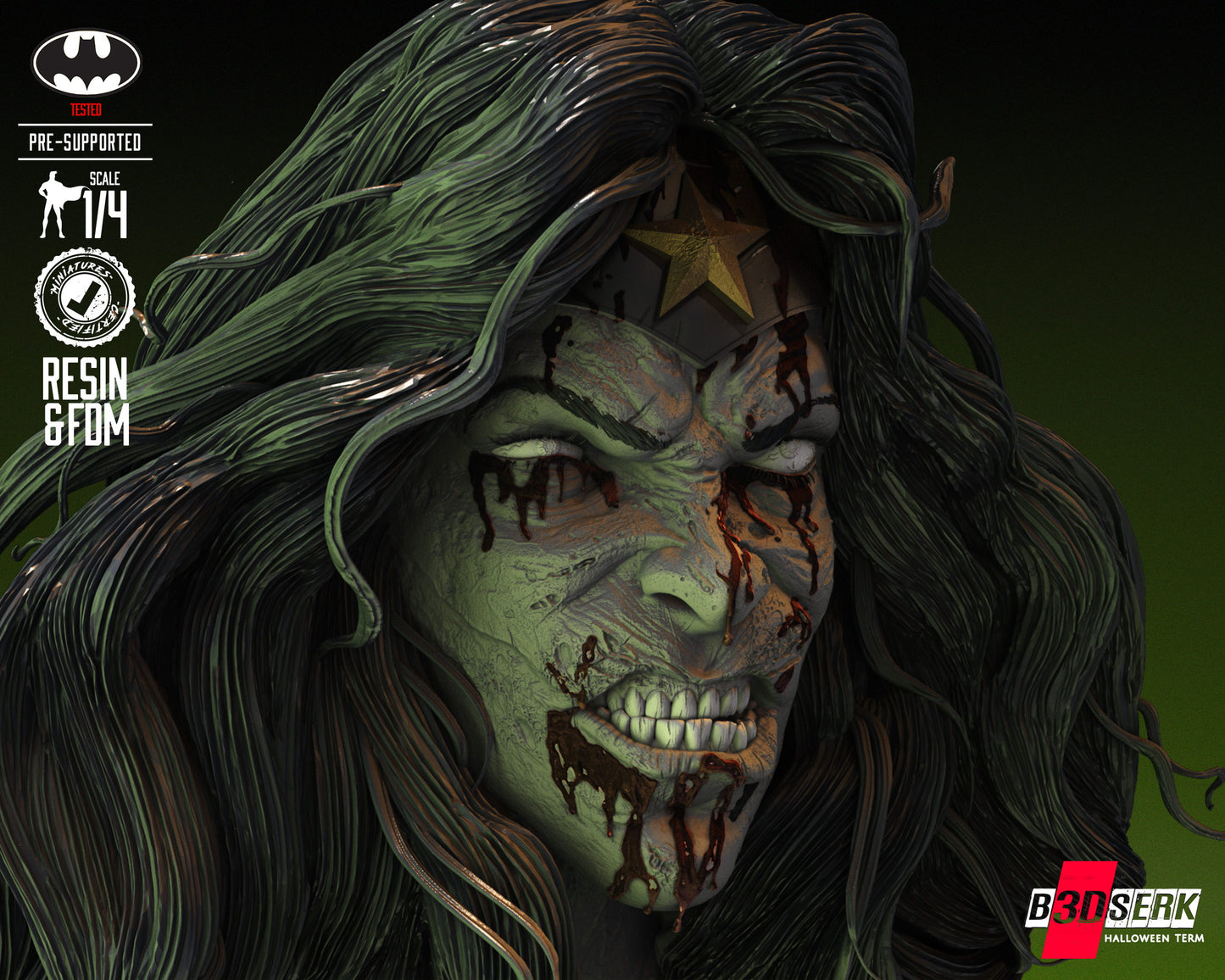 Wonder Woman Zombie Bust