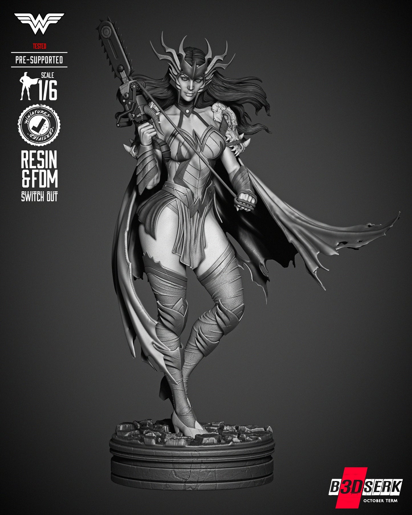Wonder Woman Death Metal Sculpture
